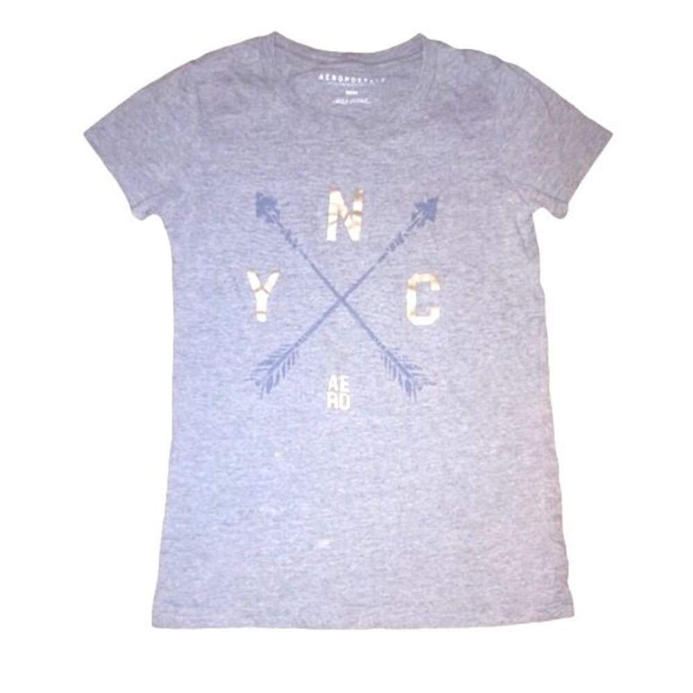 Aeropostale Gray NYC Graphic Short Sleeve‎ T-Shirt Size M